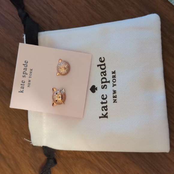 kate spade Jewelry - KATE SPADE NEW YORK FLYING PIG ROSE GOLD PAVE EARRINGS